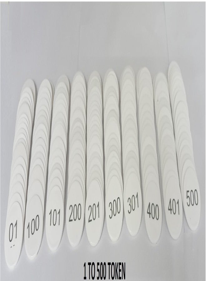 MOREL Embossed 1 to 500 Numerical Plastic Round Shape Token Coin(31MM) USE for Shop, Board Games, Stores, House, School ETC.(White Color), Lifetime GARANTY of Printing - Image 2